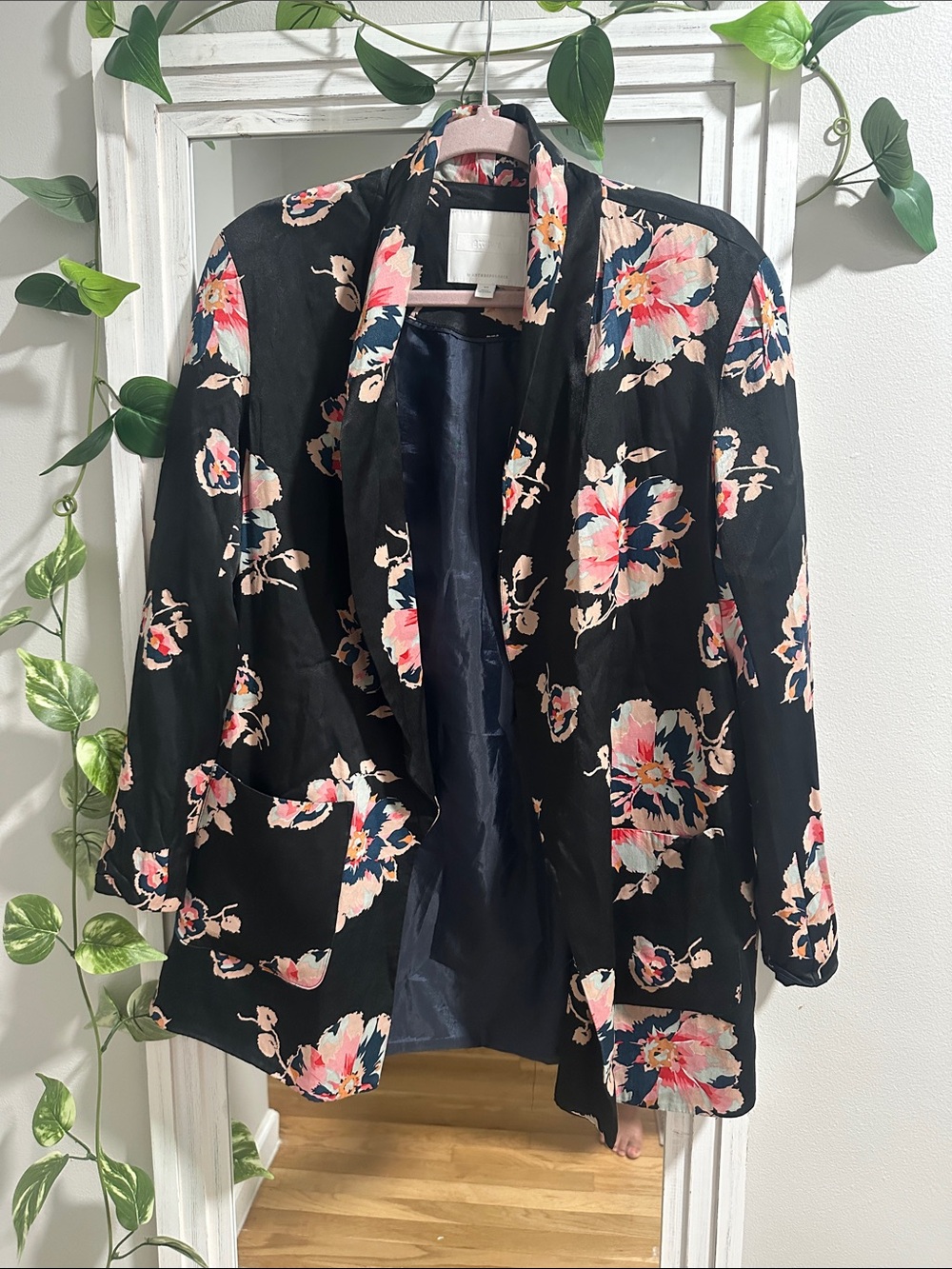 Ettitwa by Anthropologie Women’s Floral Open Front Blazer Jacket -